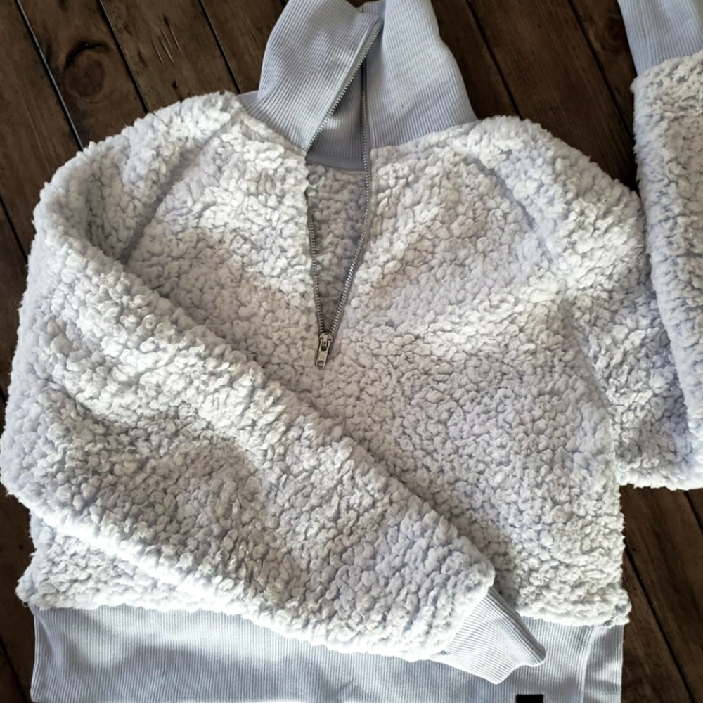 Sherpa crop sweater